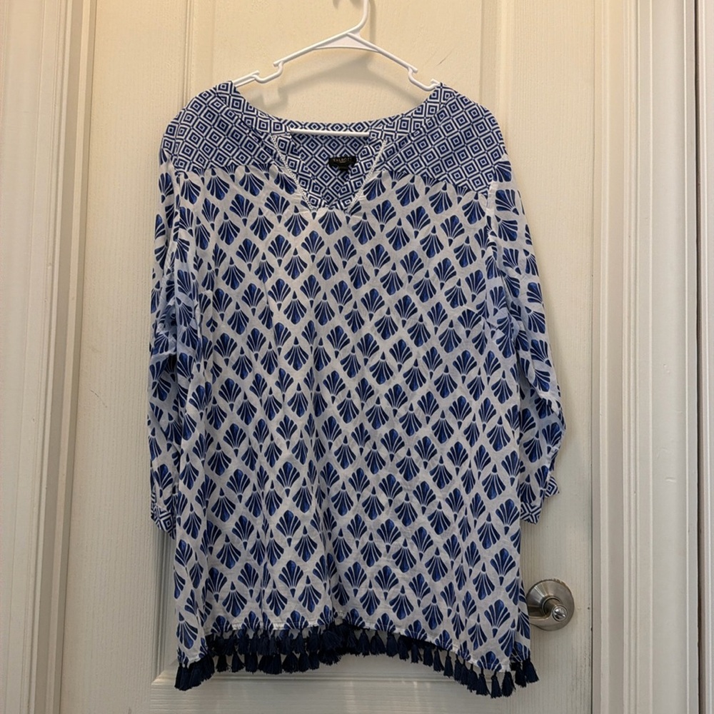 Talbots shirt with tassel dress